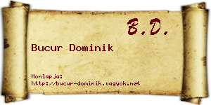 Bucur Dominik névjegykártya
